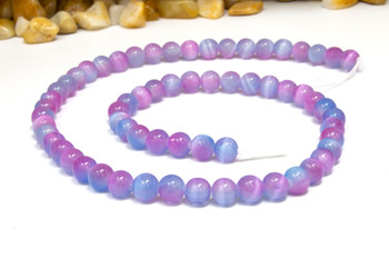 Selenite 6mm Pink Blue Round