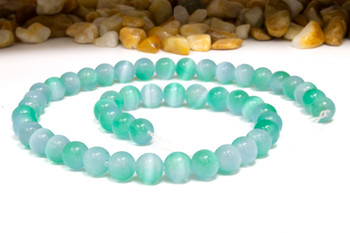 Selenite 8mm Aqua Mint Round