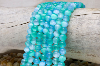 Selenite 8mm Aqua Mint Round