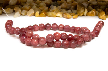 Natural Jade Polished Dyed Dusty Pink 8mm Round