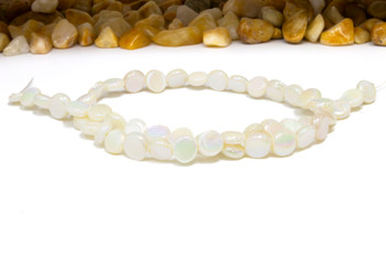 Natural Shell White 7.5-8x3mm AB Plated Polished Coin