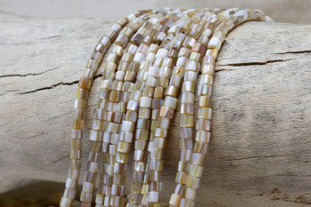 Natural Shell Multi Beige 4x3mm Polished Wheel