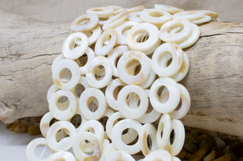 Natural Shell 20mm Polished Donut Ring