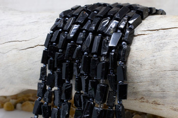 Black Tourmaline Polished 8-9x11-12mm Irregular Cuboid