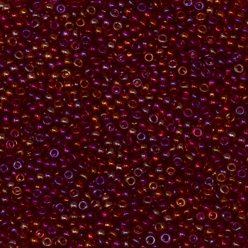 Size 11 Czech Seed Beads -- 92 Dark Ruby Rainbow