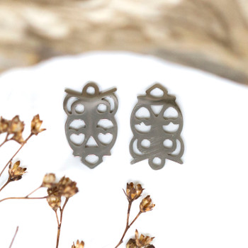 Stainless Steel 14x9mm Owl Charm