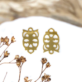 Gold Plated Stainless Steel 14x9mm Owl Charm