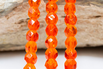 Fire Polish 6mm Faceted Round - Transparent Hyacinth