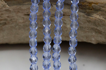 Fire Polish 4mm Faceted Round - Light Sapphire