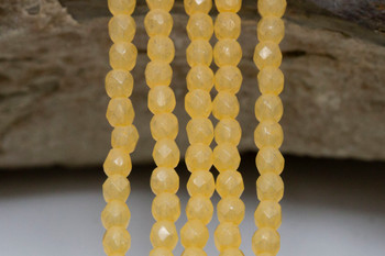 Fire Polish 3mm Faceted Round - Melon Orange