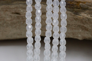 Fire Polish 3mm Faceted Round - Cotton White