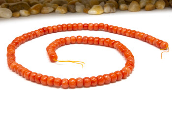 Orange Coral Polished 4x5.7mm Rondelle