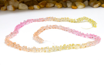 Glass Crystal Polished 4mm Peach Pink Yellow Triangular Pyramid