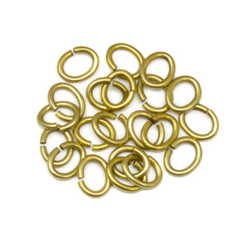 Light Bronze Brass Plated Medium Oval OPEN Jump Rings - 20 Pieces
