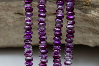 Czech Glass 3mm Rondelle -- Mirror Fuchsia