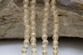 Czech Glass 3mm English Cut Round -- Luster Transparent Champagne