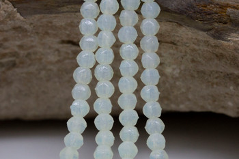 Czech Glass 3mm English Cut Round -- Milky Jonquil