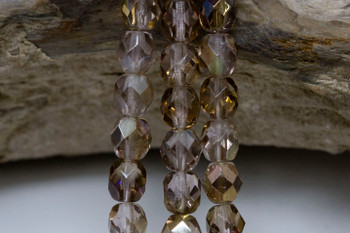 Fire Polish 6mm Faceted Round - Twilight Light Amethyst