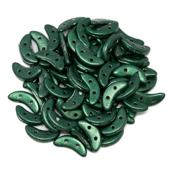 CzechMates® Crescent Beads -- Saturated Metallic Martini Olive