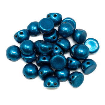 CzechMates® 7mm Cabochon 2 Hole Beads -- Saturated Metallic Shaded Spruce