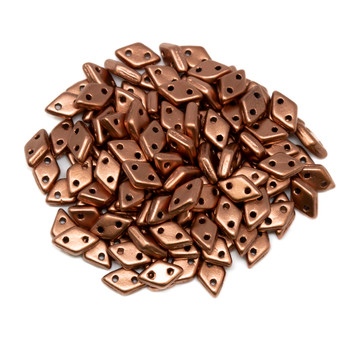 CzechMates® Diamond 2 Hole Beads -- Matte Metallic Bronze Copper
