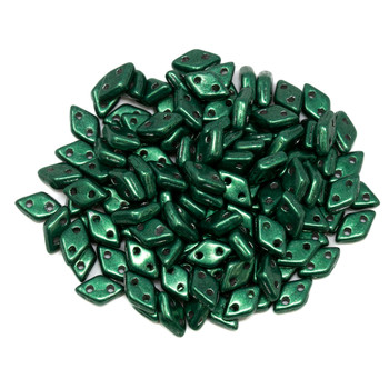 CzechMates® Diamond 2 Hole Beads -- Saturated Metallic Martini Olive
