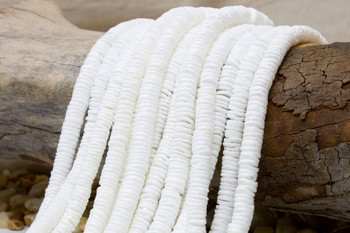 Litob Shell White Polished 7/8mm Heishi