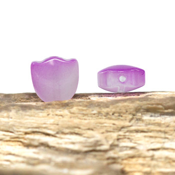 Lampwork Glass Bead 9mm Lilac Tulip Flower