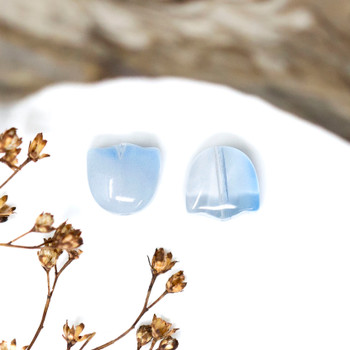 Lampwork Glass Bead 9mm Blue Tulip Flower