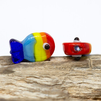 Lampwork Glass 20x13mm Handmade Fish Bead