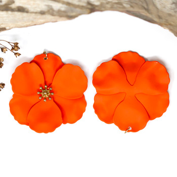 Enamel Matte Orange 45mm California Poppy Pendant