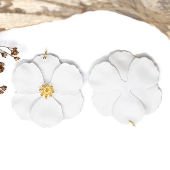 Enamel Matte White 45mm California Poppy Pendant
