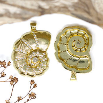 Gold Plated 35x25mm Nautilus Shell Pendant