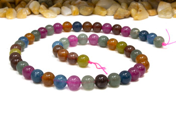 Jade Polished 8mm Tourmaline Color Round