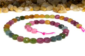 Jade Polished 8mm Tourmaline Color Faceted Coin