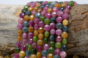 Jade Polished 8mm Tourmaline Color Faceted Coin