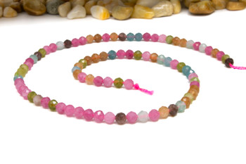 Jade Polished 4mm Tourmaline Color Faceted Round