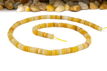 Yellow Jade Polished 2x5mm Faceted Rondelle
