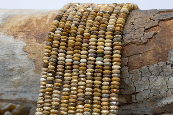Picture Jasper Polished 2x5mm Faceted Rondelle