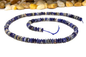 Sodalite Polished 2x5mm Faceted Rondelle