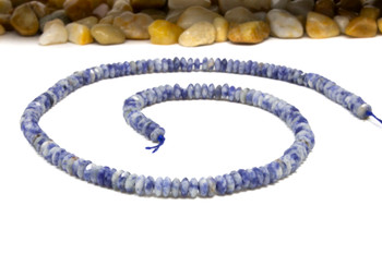 Blue Spot Jasper Polished 2x5mm Faceted Rondelle