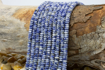 Blue Spot Jasper Polished 2x5mm Faceted Rondelle