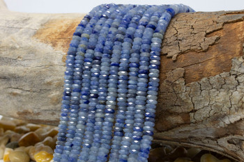 Blue Aventurine Polished 2x5mm Faceted Rondelle
