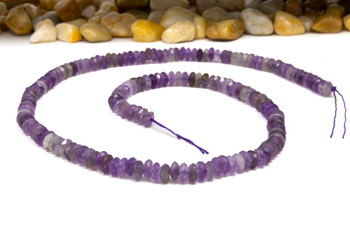 Amethyst Polished 2x5mm Faceted Rondelle