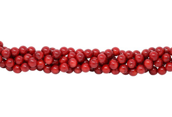 Red Coral Dyed Polished 10mm Round