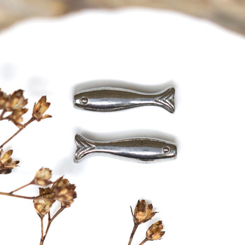 Stainless Steel 14x4mm Sardine Fish Bead