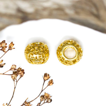 Gold Plated 8x11mm Lace Flower Bead