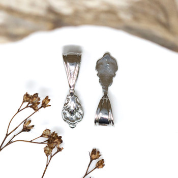Silver Plated 6x21mm Shell Glue On Bail