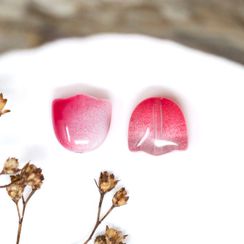 Lampwork Glass Bead 9mm Cerise Tulip Flower
