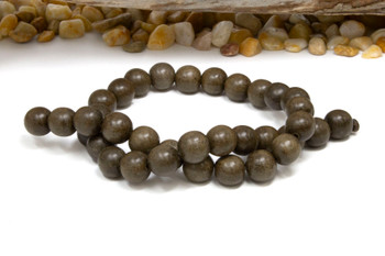 Grey Wood Polished 12mm Round